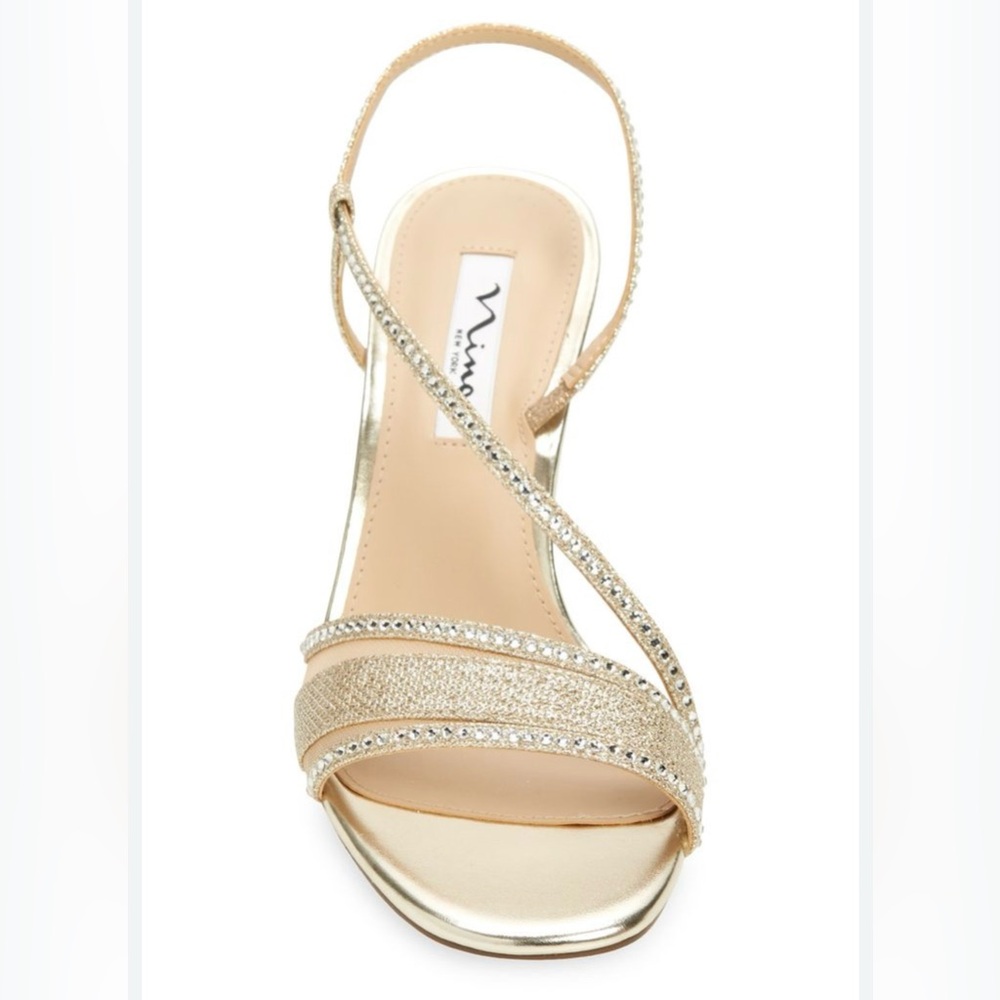 Nina Naydeen elegant Gold Strappy Heels in great condition size 7.5